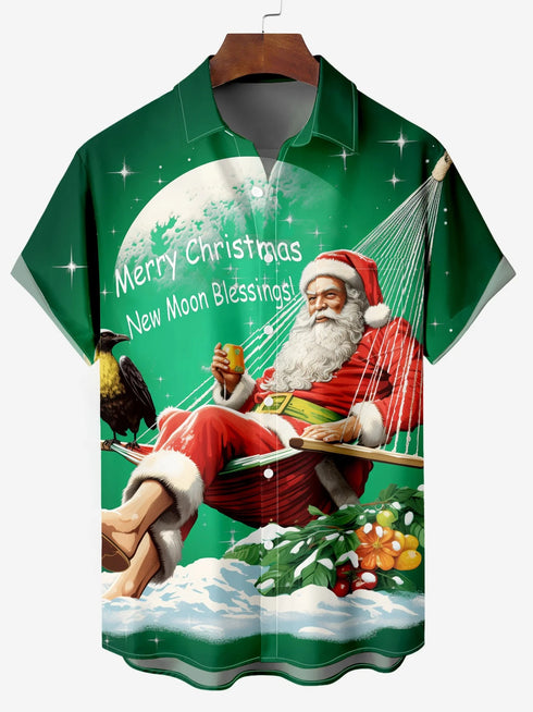 Men's Christmas Funny Graphic Short Sleeve Hawaiian Shirt